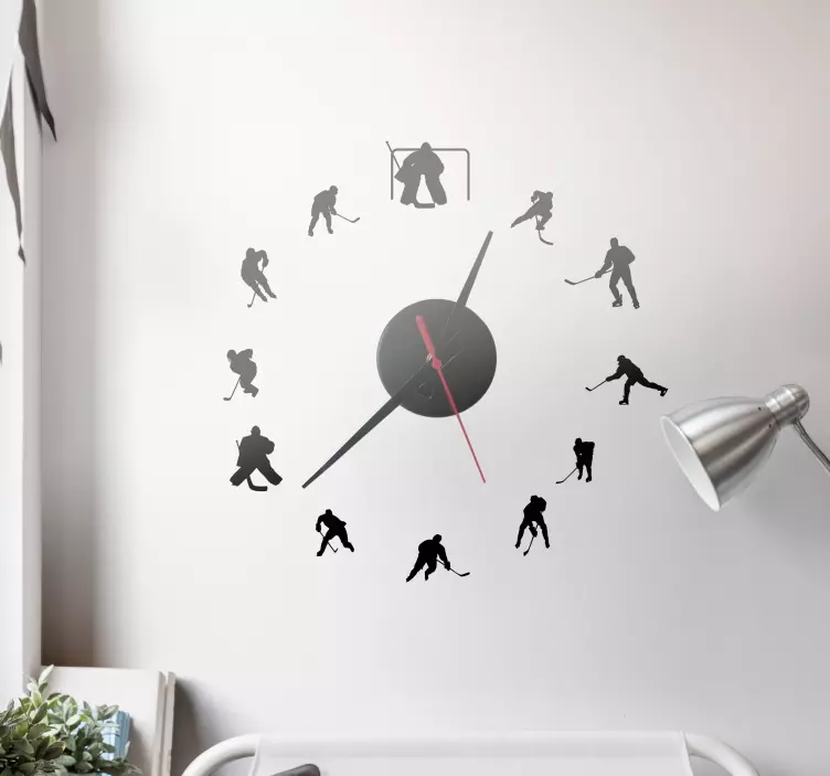 Wandtattoo Uhr Eishockeyuhr - TenStickers