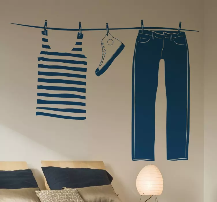 Aufkleber Wäscheleine - TenStickers