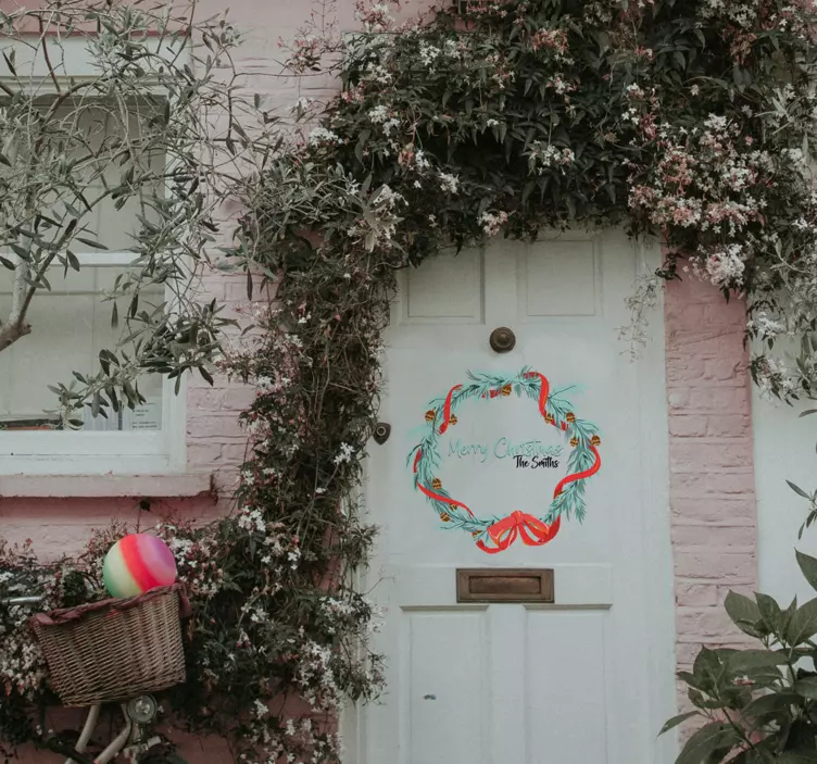 Aufkleber Weihnachten Weihnachtskranz - TenStickers