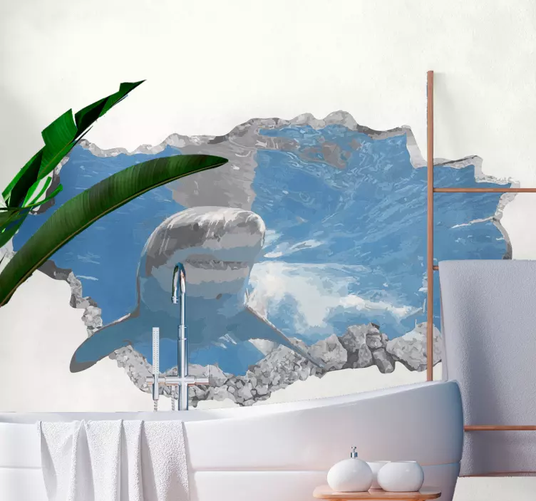 Aufkleber wilde tiere hai an der wasseroberfläche - TenStickers