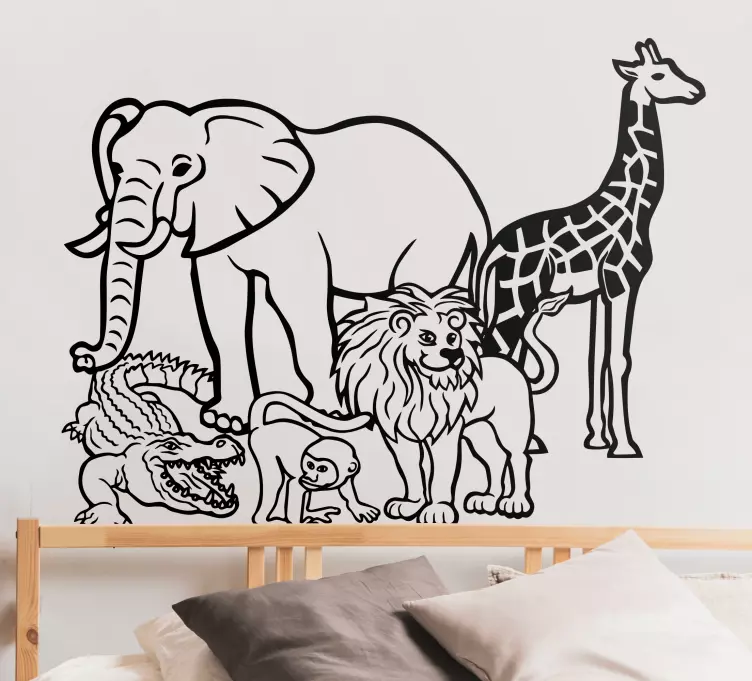 Aufkleber Wilde Tiere safari-tier-ensemble - TenStickers