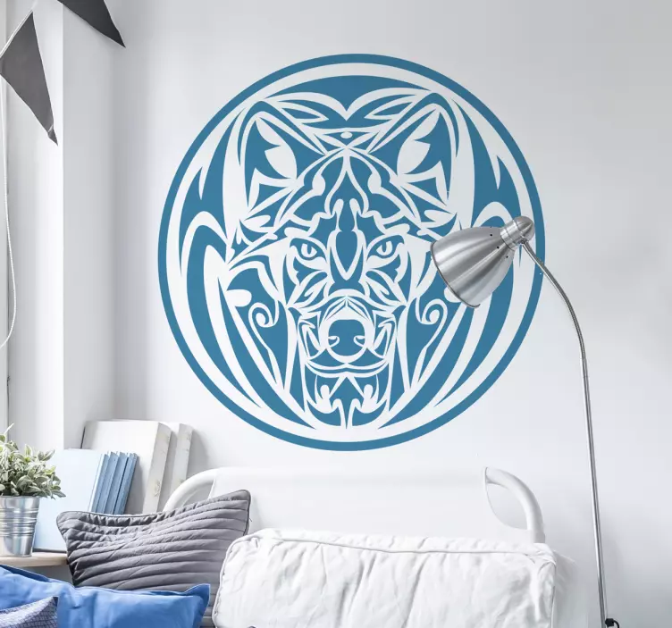 Wandtattoo Wildes Tier Wolf Tribal - TenStickers