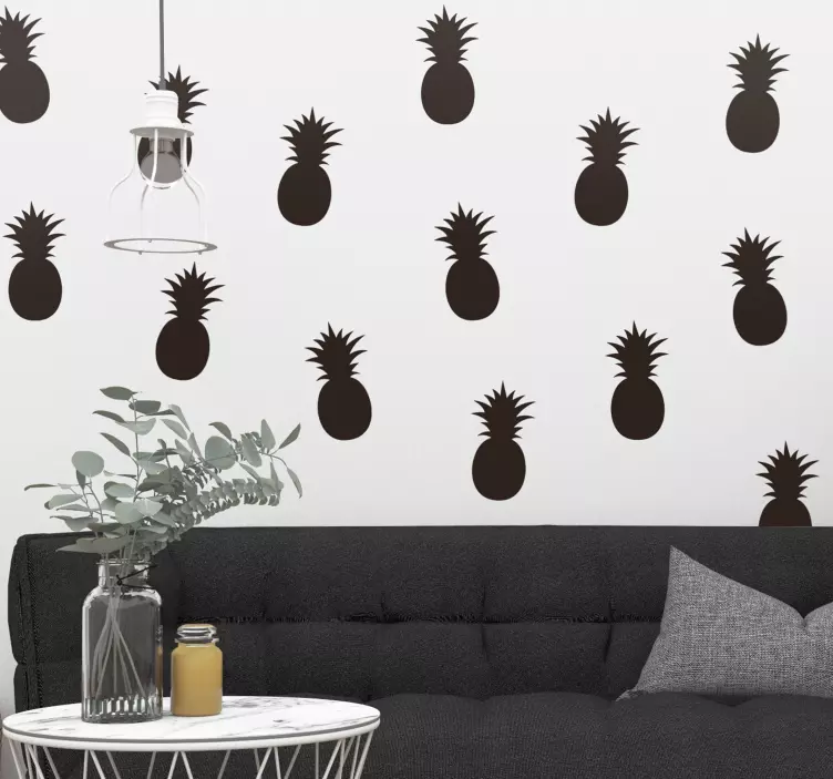 Aufkleber Wohnzimmer Ananas Silhouette - TenStickers