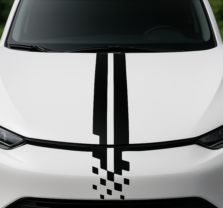 Autoaufkleber mit abstrakten streifen für die haube - TenStickers