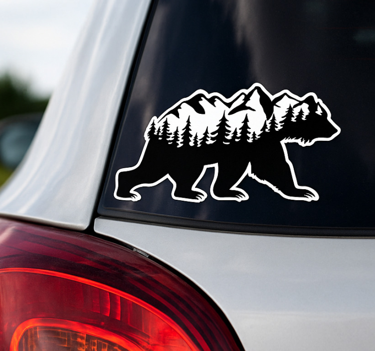Autoaufkleber bergwelle bär aufkleber - TenStickers