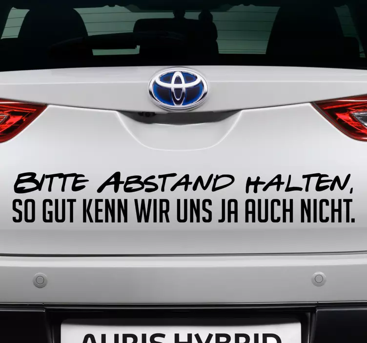 Autoaufkleber Bitte Abstand halten - TenStickers