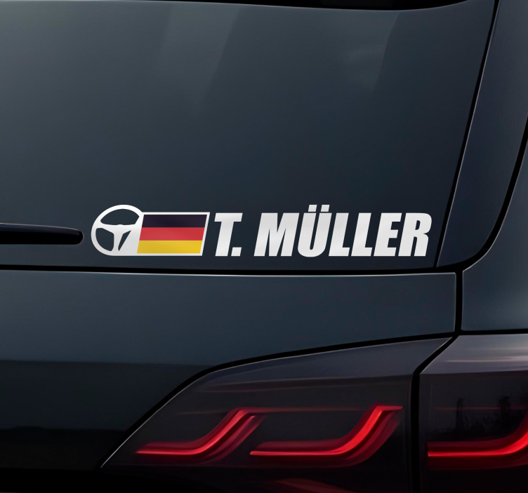 Autoaufkleber deutschland flagge mit namen - TenStickers
