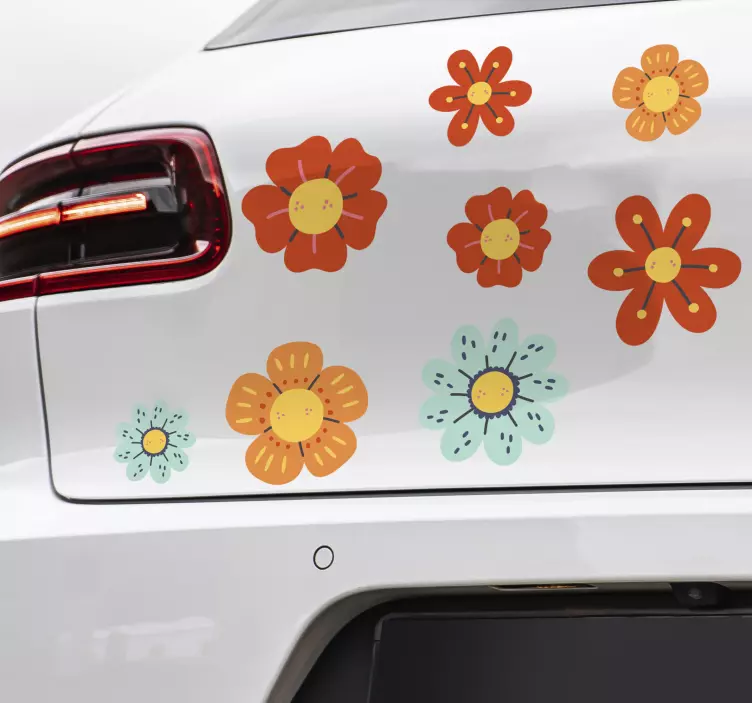 Autoaufkleber retro-blumen - TenStickers