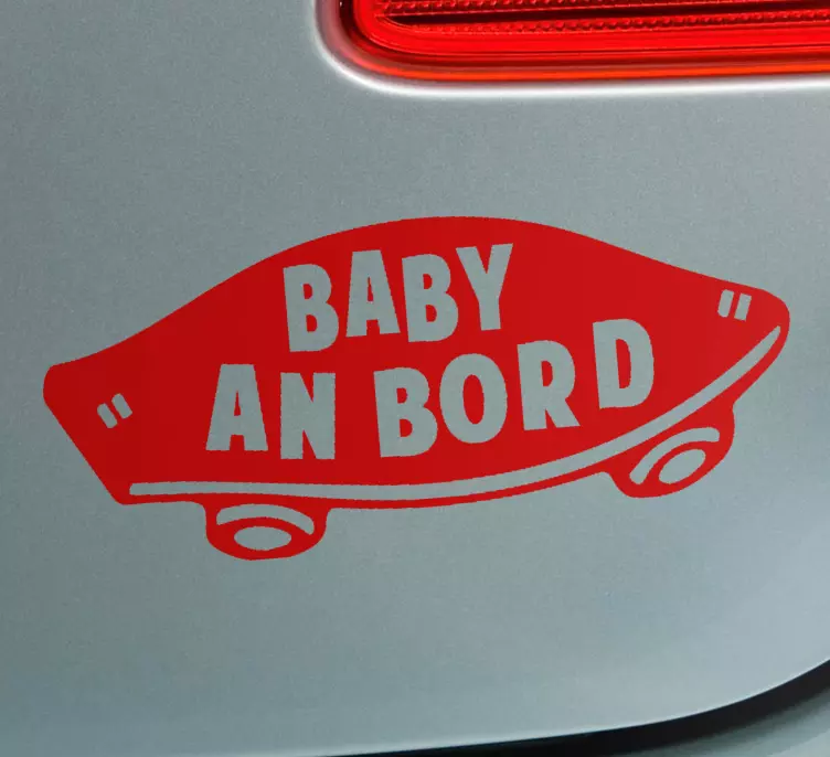 Baby on Board Aufkleber Einfarbiges skateboard mit text - TenStickers