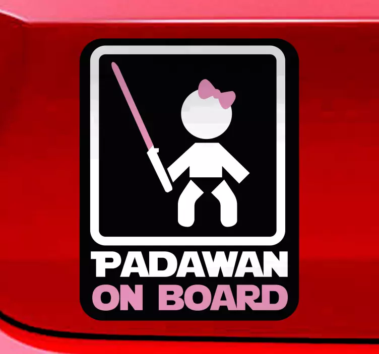 Autoaufkleber weiblicher Padawan on Board - TenStickers