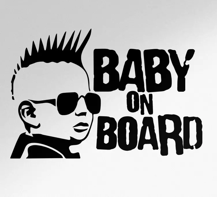 Baby on Board Aufkleber cooles babyportrait - TenStickers