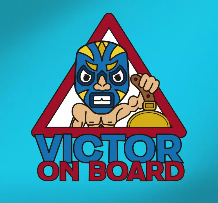 Baby on board aufkleber luchador charakter warnung - TenStickers