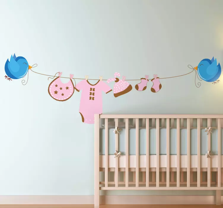 Babykleidung Wäscheleine Aufkleber - TenStickers
