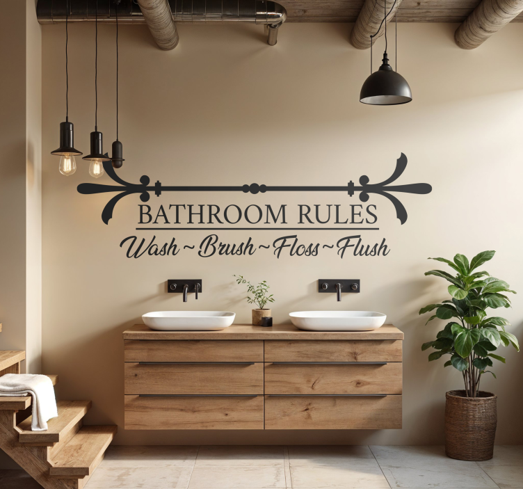 Regeln Text Wandtattoo Badezimmer - TenStickers