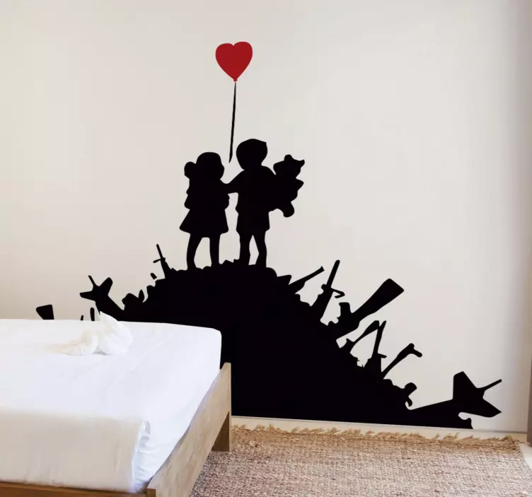 Banksy Wandtattoo Kinder im Krieg - TenStickers