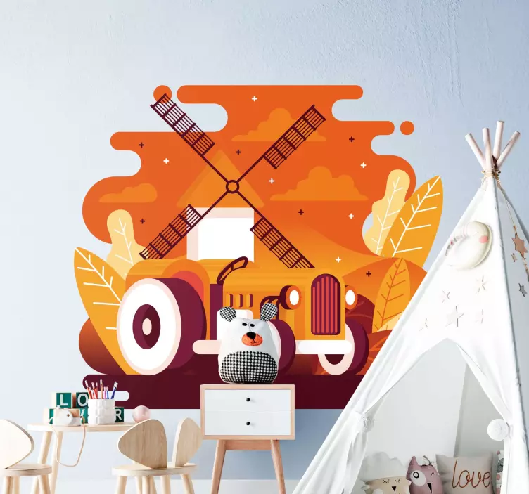 Bauernhof Wandtattoo bunte traktorillustration - TenStickers