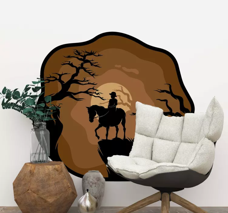Bauernhof Wandtattoo cowboy mit pferd - TenStickers