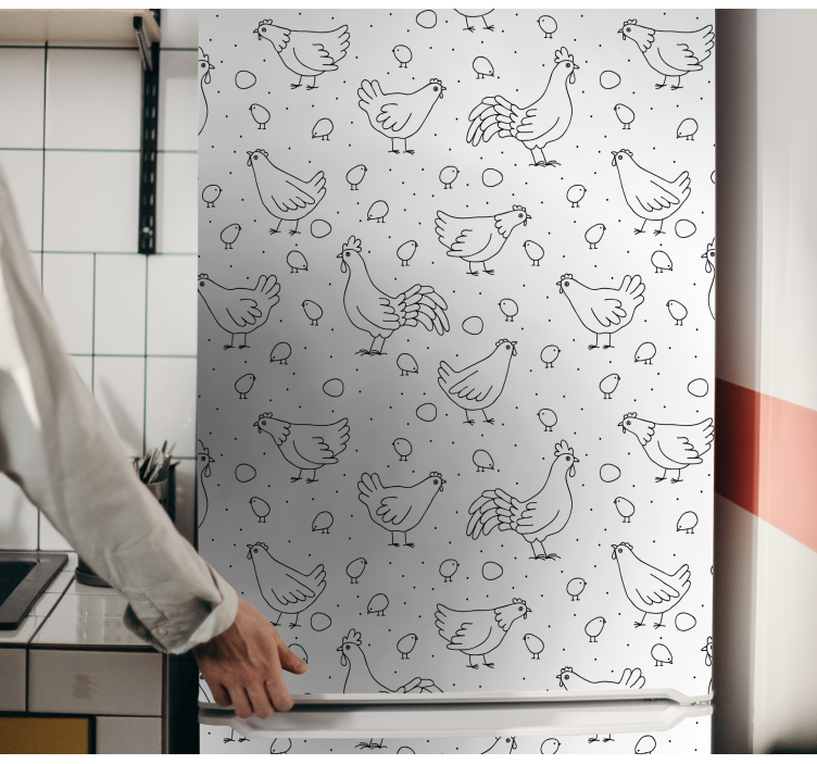 Folie Kühlschrank henne muster-overlay - TenStickers