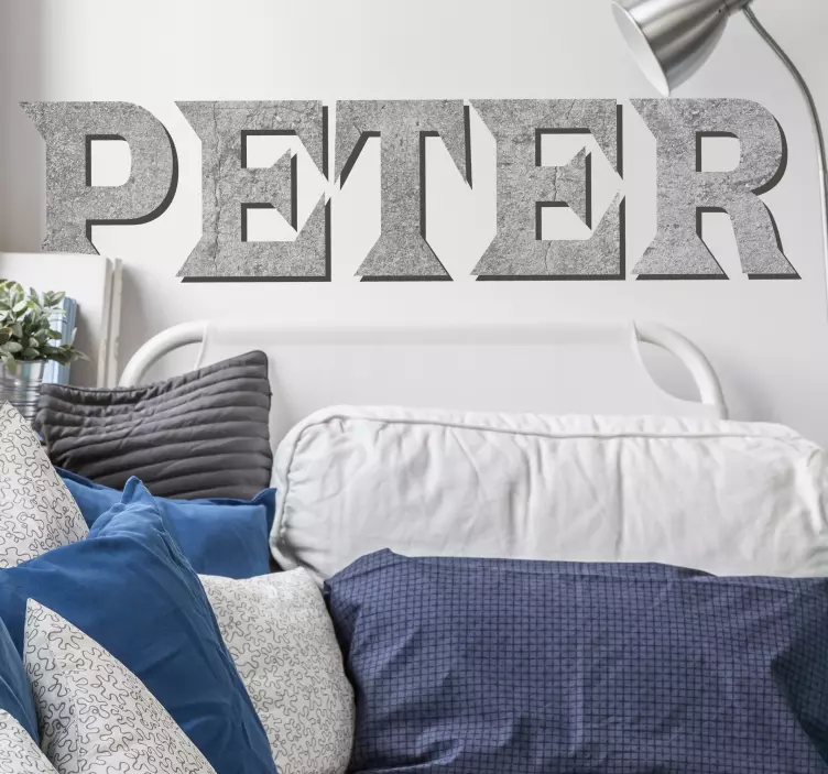 Beton namen personalisierter aufkleber - TenStickers