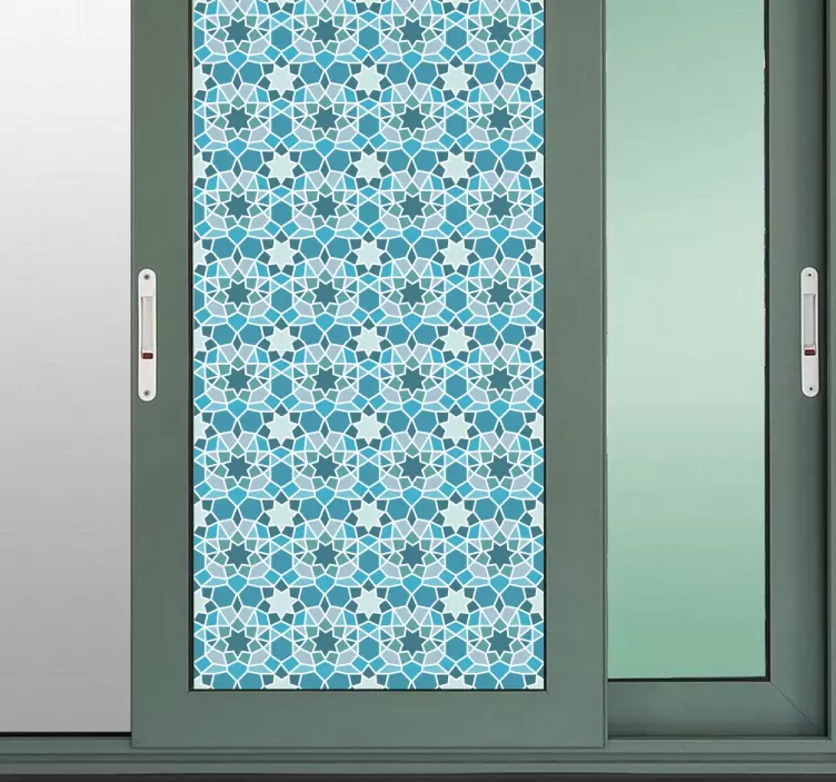 Blaues Muster Fensteraufkleber - TenStickers