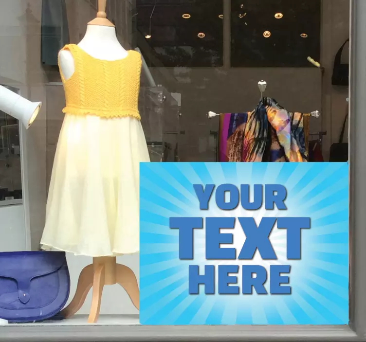 Blaues Textfeld Aufkleber - TenStickers