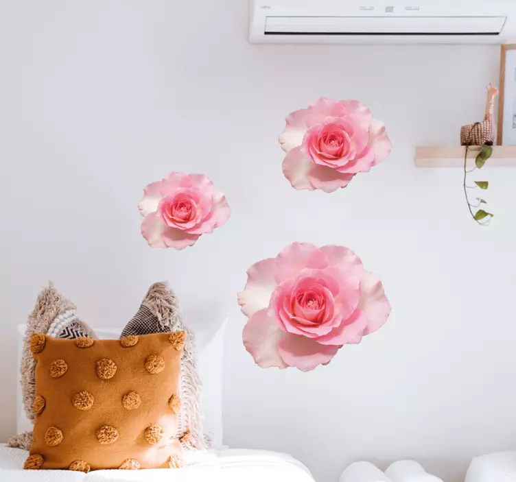 Wandtattoo Schlafzimmer realistische Rose isoliert - TenStickers