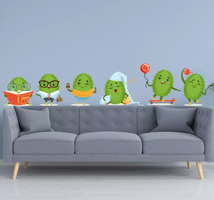 Wandtattoo Pflanze Satz von niedlichen Kakteen - TenStickers