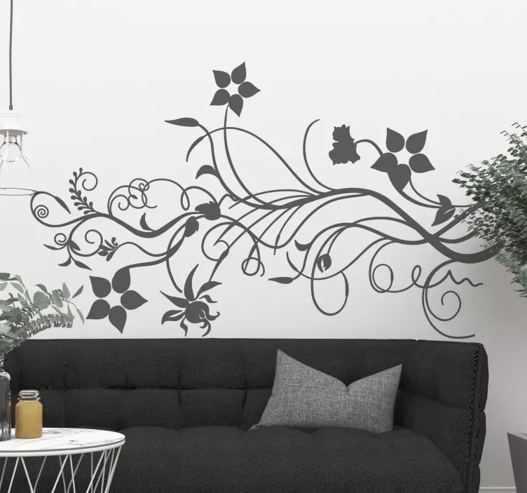 Blumen Verzweigung Wandtattoo Wohnzimmer - TenStickers