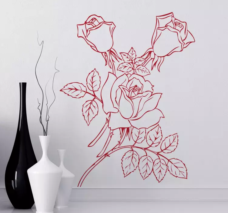 Blumen Wandtattoo Rose - TenStickers