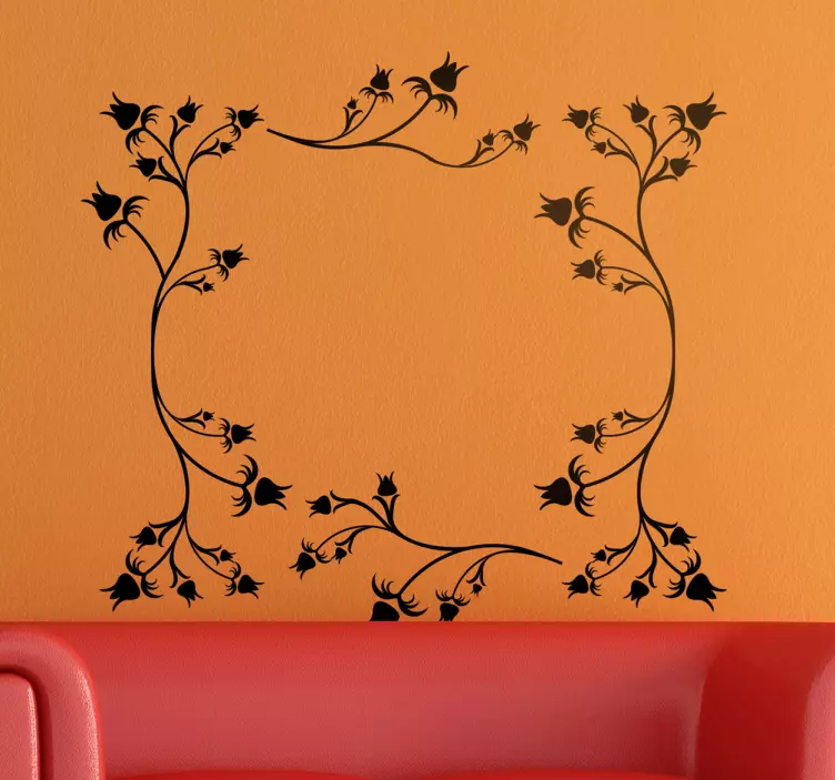 Blumiger Rahmen Aufkleber - TenStickers