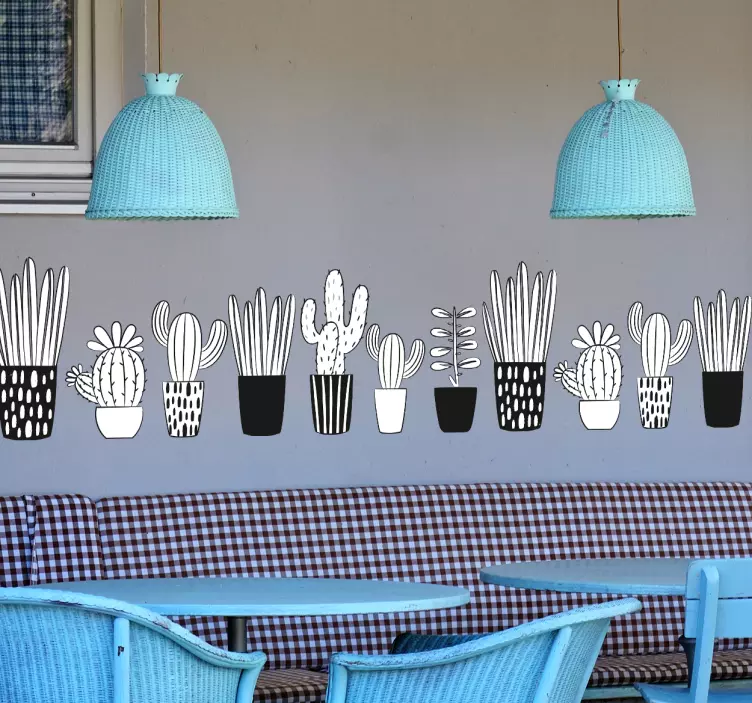 Wandtattoo Pflanzen Kakteen Bordüre - TenStickers