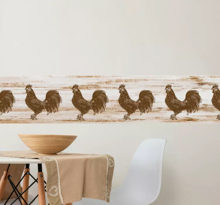 Bordüre selbstklebend schickes hahnmuster - TenStickers
