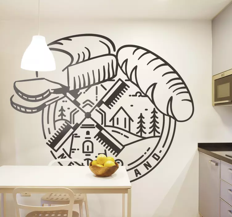Brot und mühle wandaufkleber - TenStickers