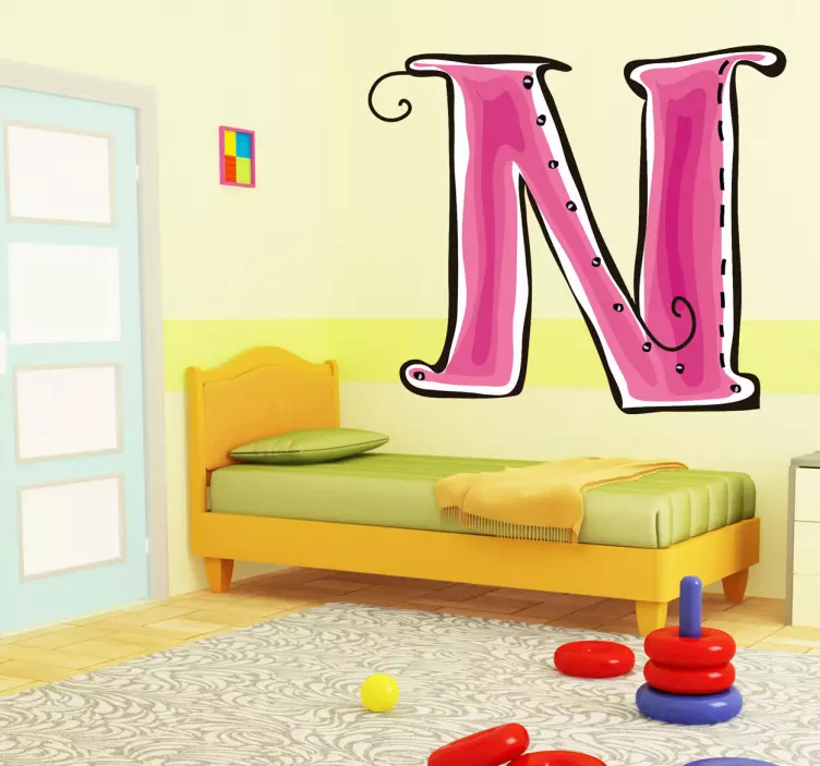 Buchstabe N Kinderzimmer Aufkleber - TenStickers