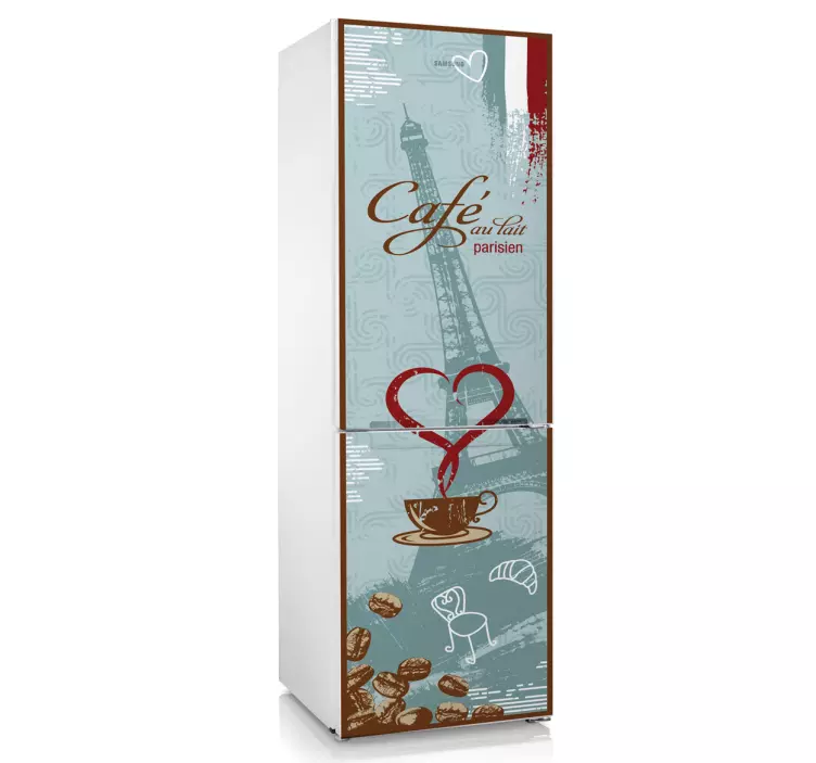 Cafe au lait Kühlschrank Folie - TenStickers