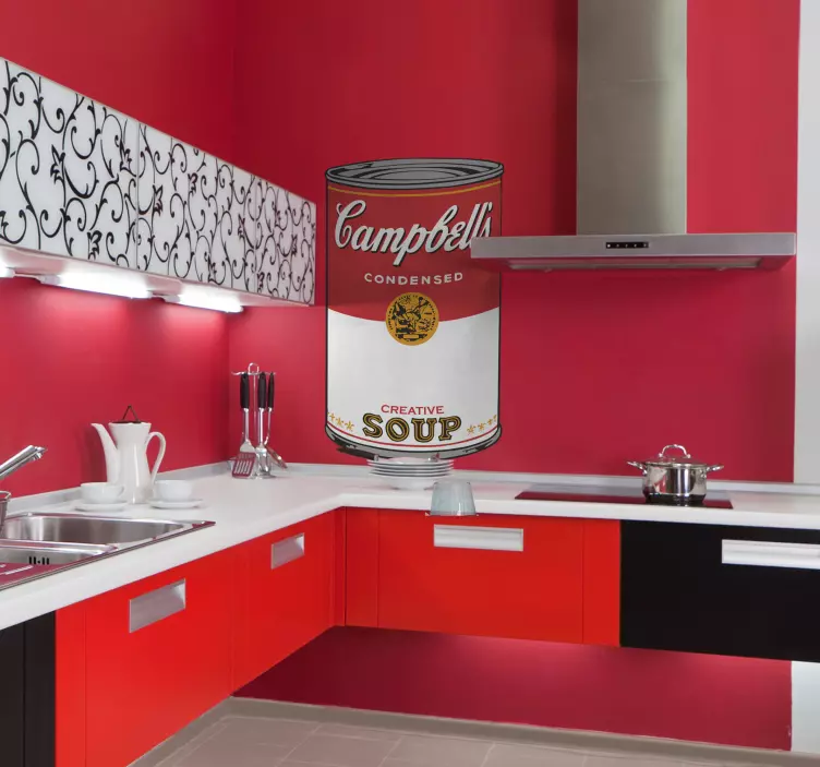 Wandtattoo Pop Art Campbells Suppe - TenStickers