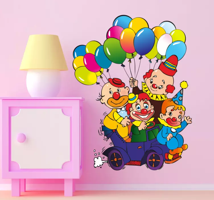 Clown mit Luftballons Aufkleber - TenStickers