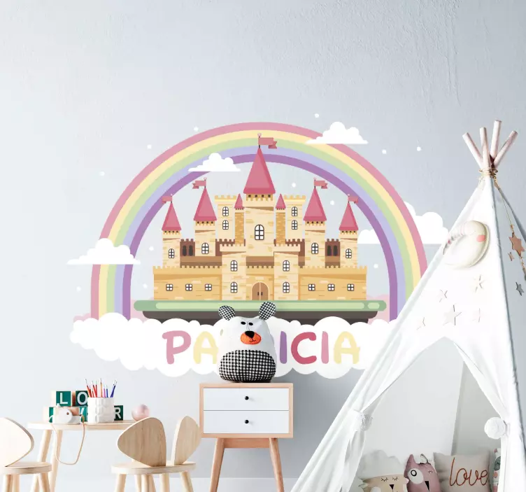 Wandsticker Comic Personalisierte fantasy-burg - TenStickers