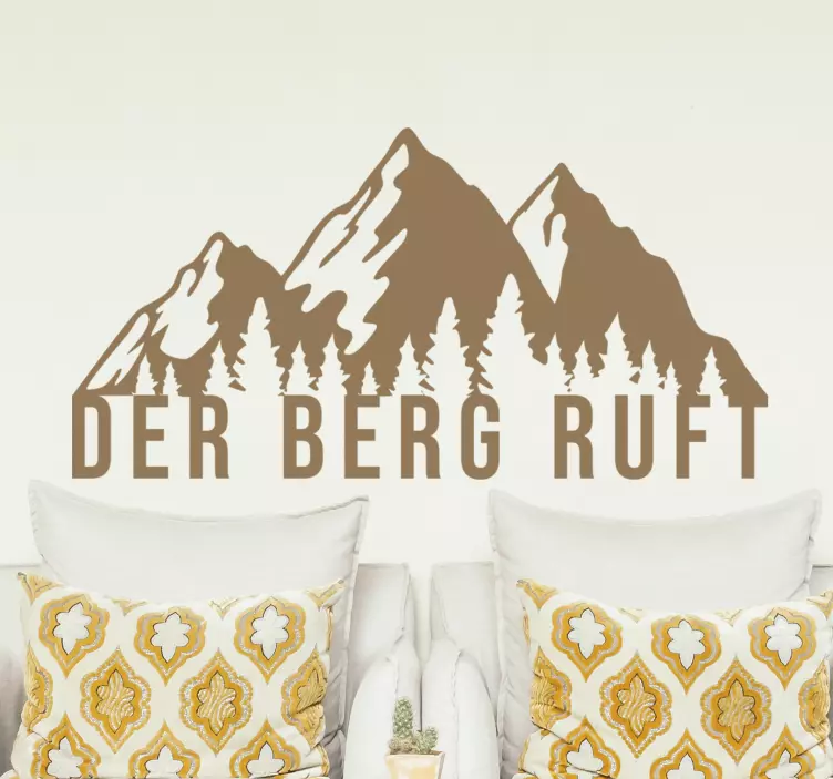Der Berg ruft Text Wandtattoo Berge - TenStickers