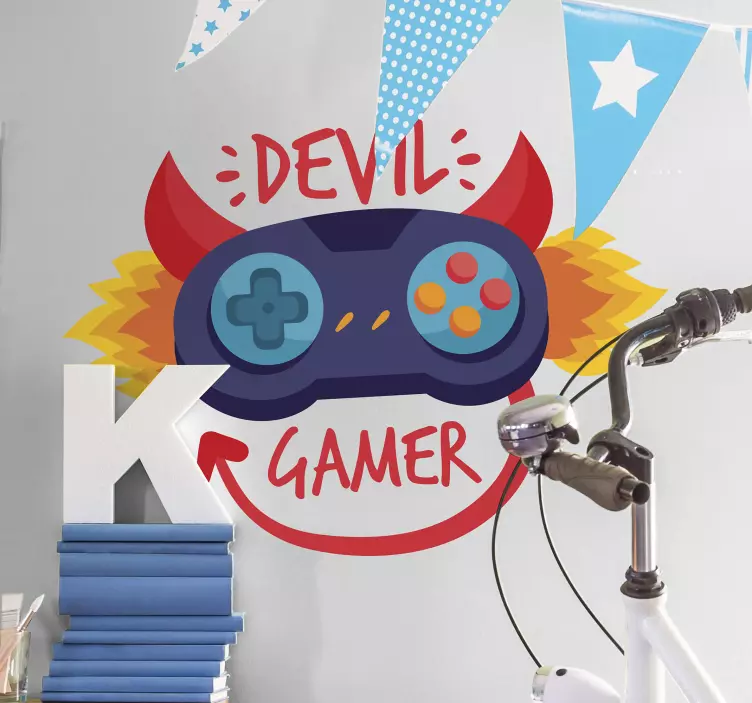 Devil Gamer Videospiel Wandaufkleber - TenStickers