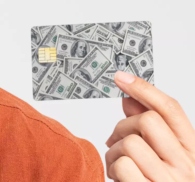 Kreditkarten Aufkleber Dollarscheine - TenStickers
