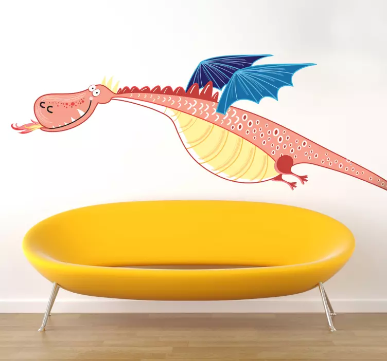 Drache mit blauen Flügeln als Aufkleber - TenStickers