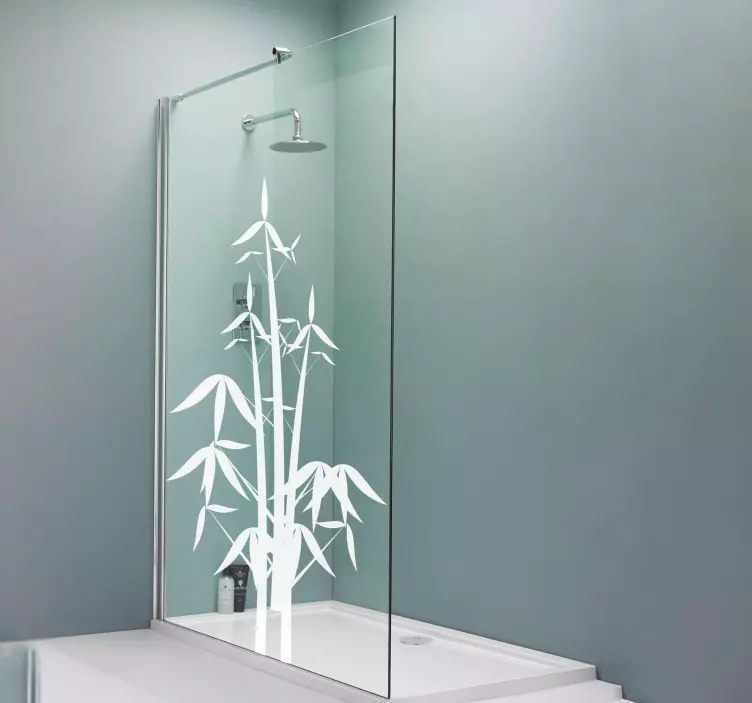 Klebefolie Dusche Einfarbige bambuspflanze - TenStickers