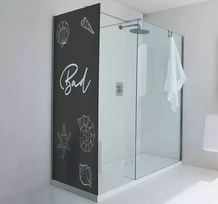 Wasserfeste Folie für Dusche Muscheln Hintergrund einfarbig - TenStickers