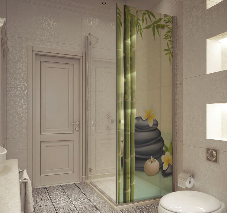 Wandtattoo badezimmer schwarze steine - TenStickers