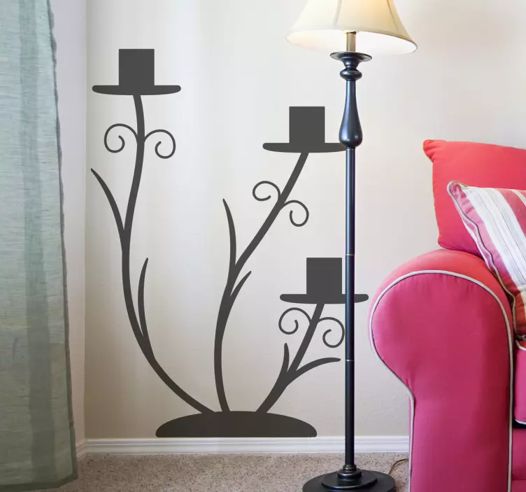 Eleganter Kerzenhalter Aufkleber - TenStickers