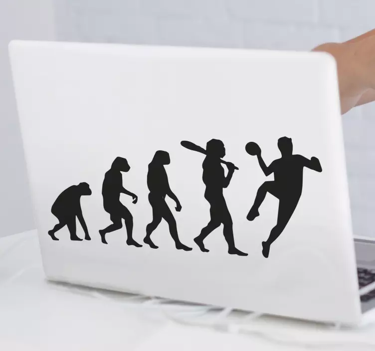 Entwicklung des Handballers Laptop Aufkleber - TenStickers