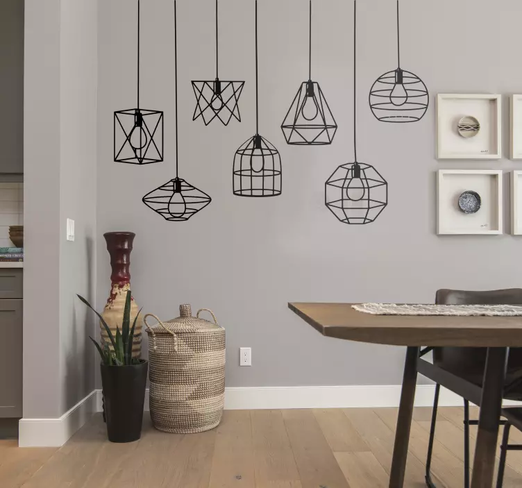Wandtattoo Esszimmer monochrome pendelleuchten - TenStickers