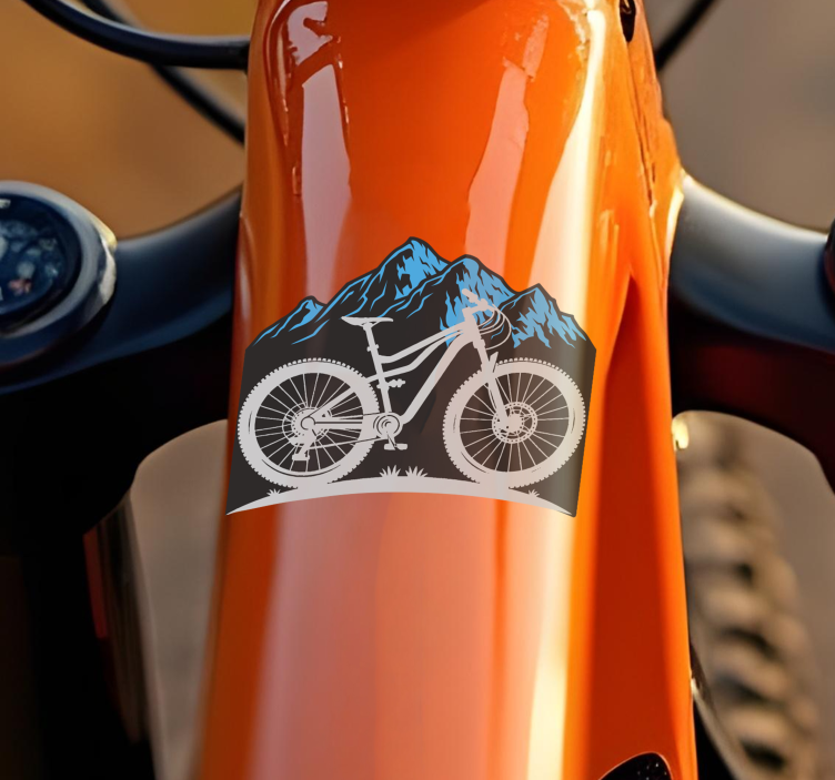 Fahrrad Aufkleber blauer Berg Wandtattoo Berge - TenStickers