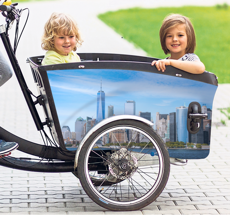 Fahrrad Aufkleber blick auf die städtische skyline - TenStickers